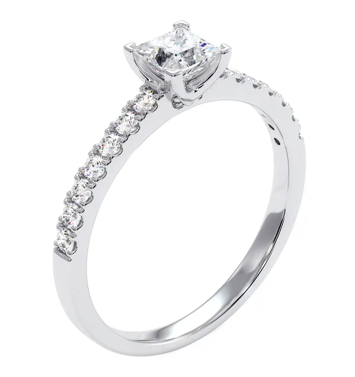 Katerina Princess Diamond Engagement Ring 18KW Gold 0.85ct G/VS1