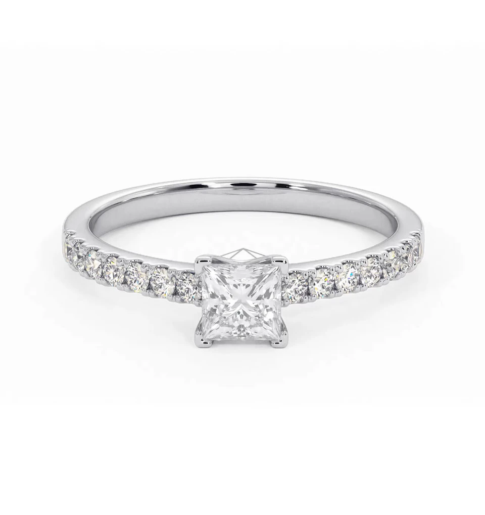 Katerina Lab Princess Diamond Engagement Ring Platinum 0.85ct F/VS1