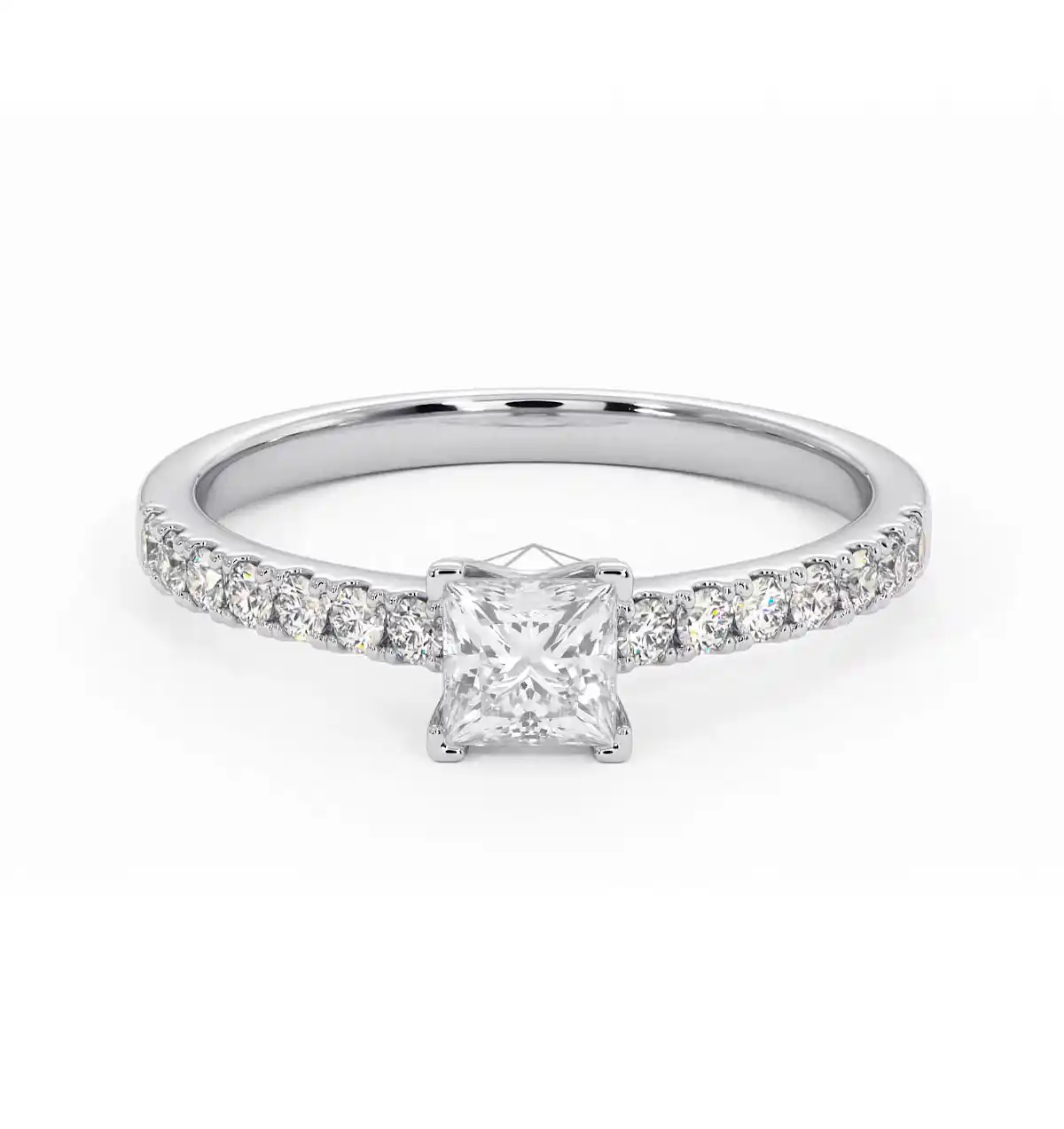 Katerina Princess Diamond Engagement Ring Platinum 0.85ct G/SI2