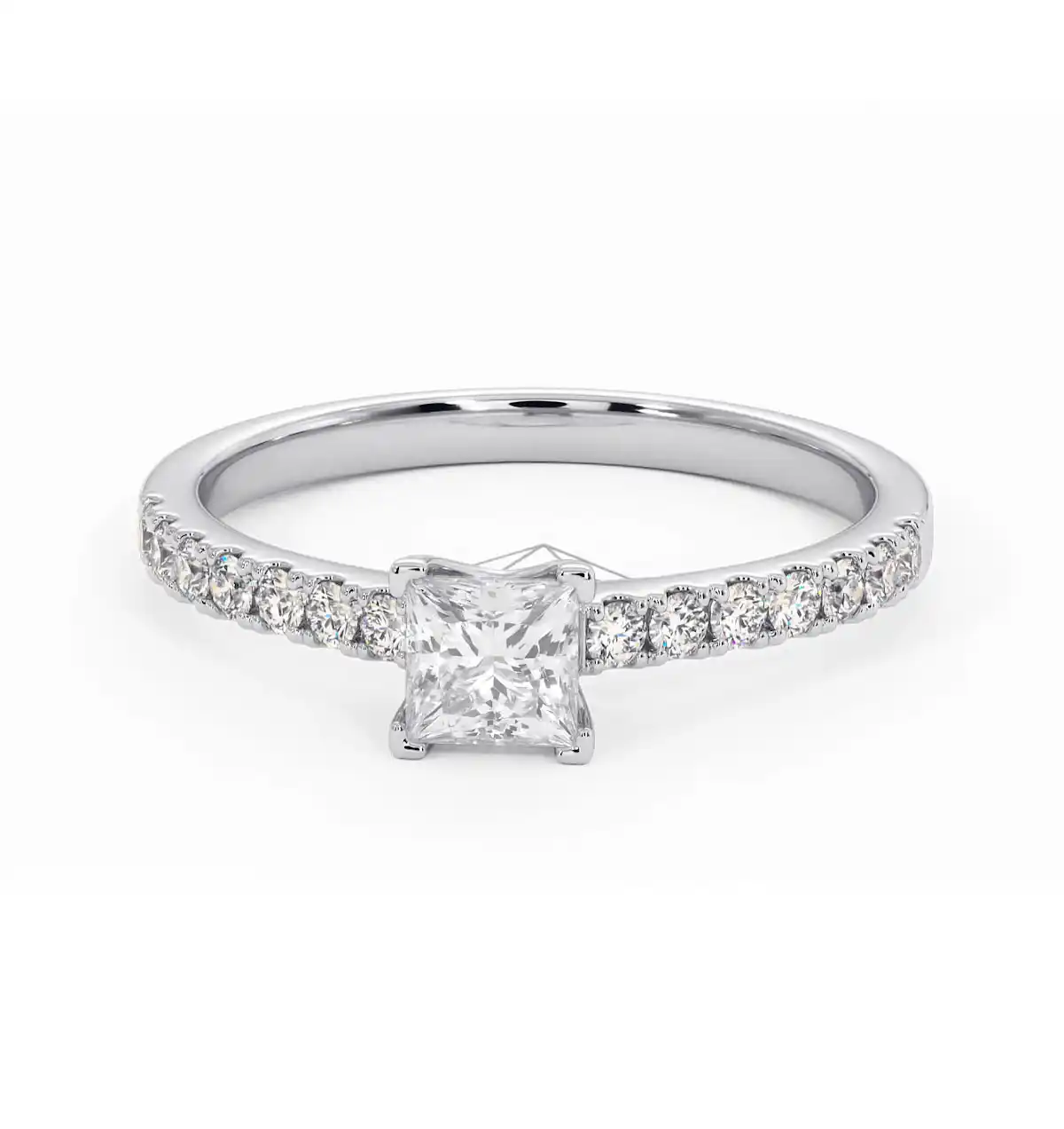 Katerina Princess Diamond Engagement Ring Platinum 0.85ct G/SI2