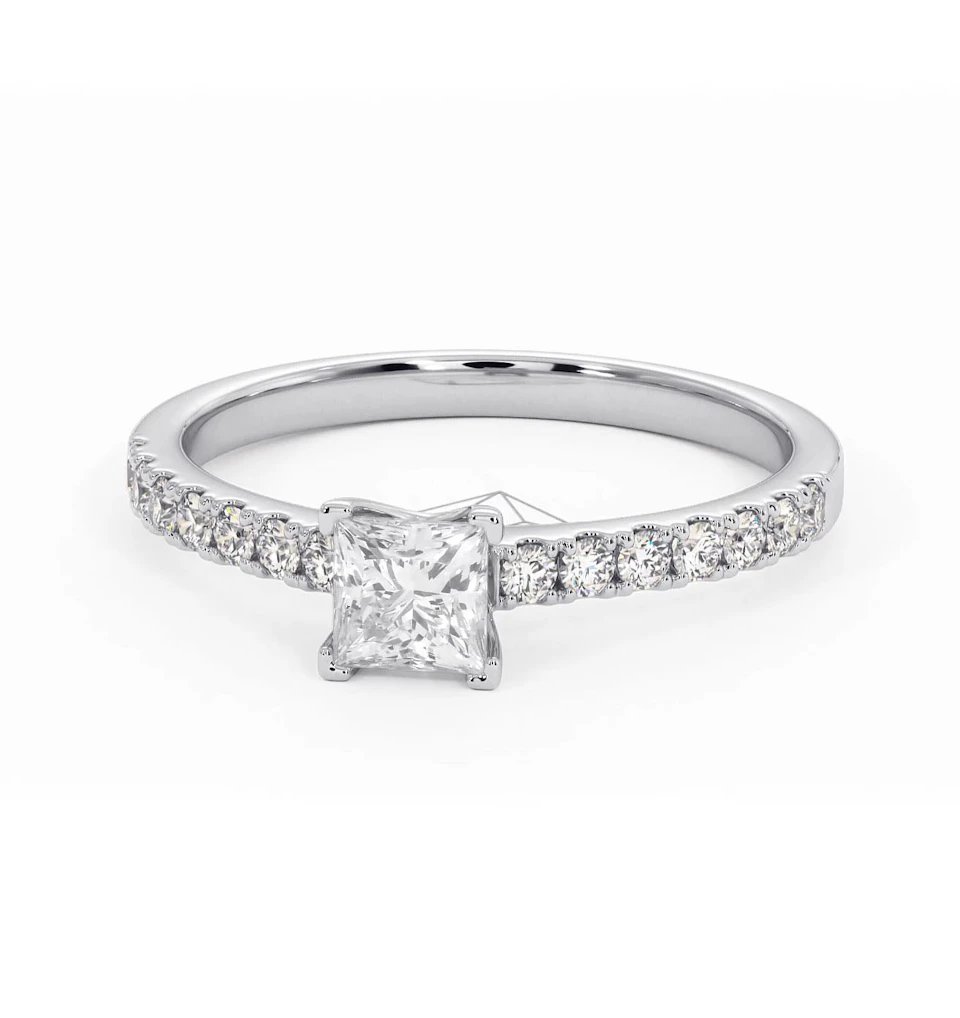 Katerina Lab Princess Diamond Engagement Ring Platinum 0.85ct F/VS1