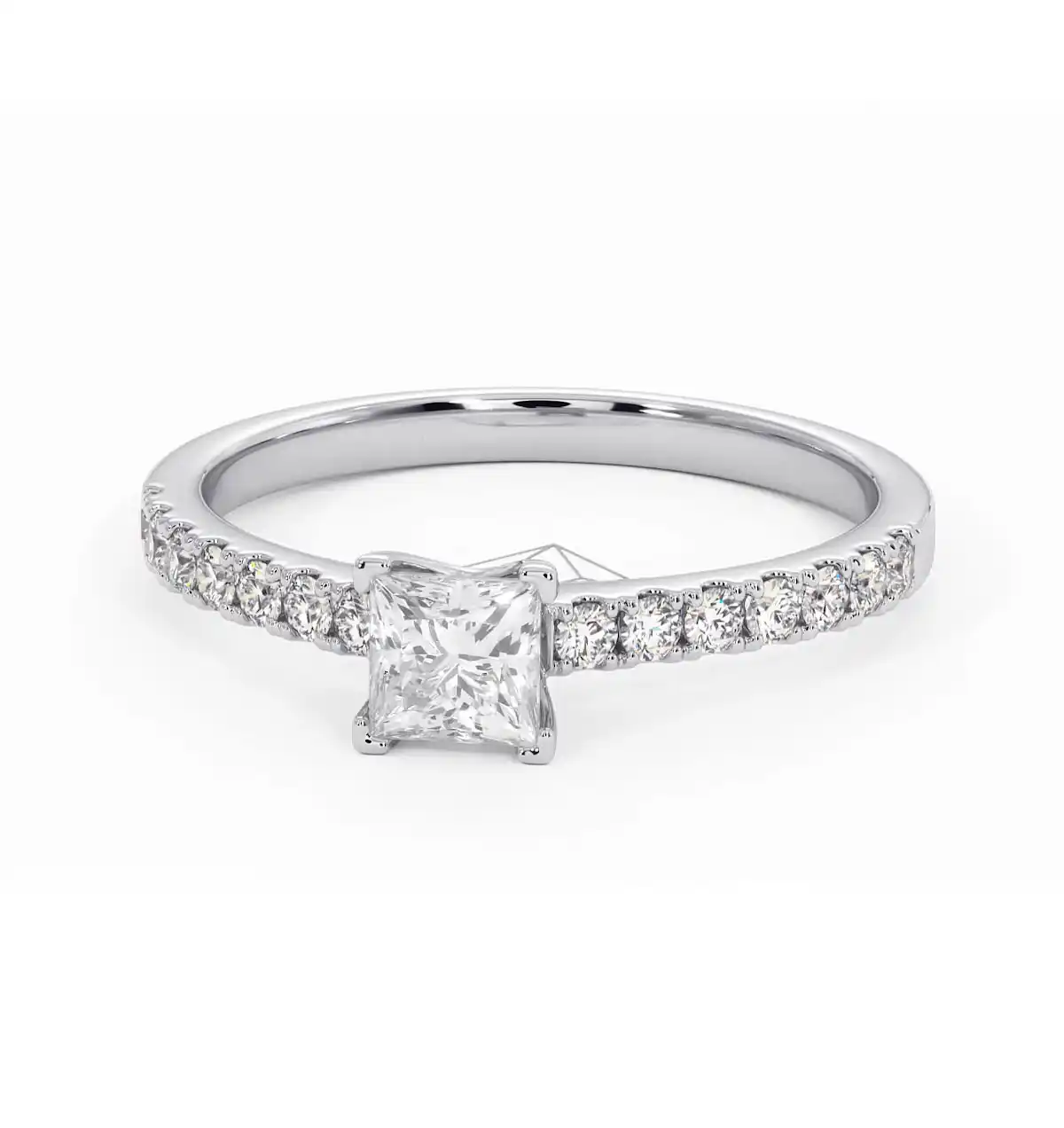 Katerina Princess Diamond Engagement Ring Platinum 0.85ct G/SI2