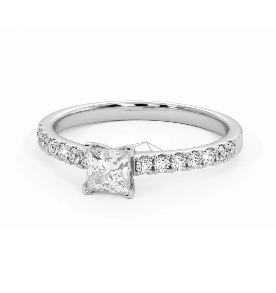 Katerina Lab Princess Diamond Engagement Ring Platinum 0.85ct F/VS1