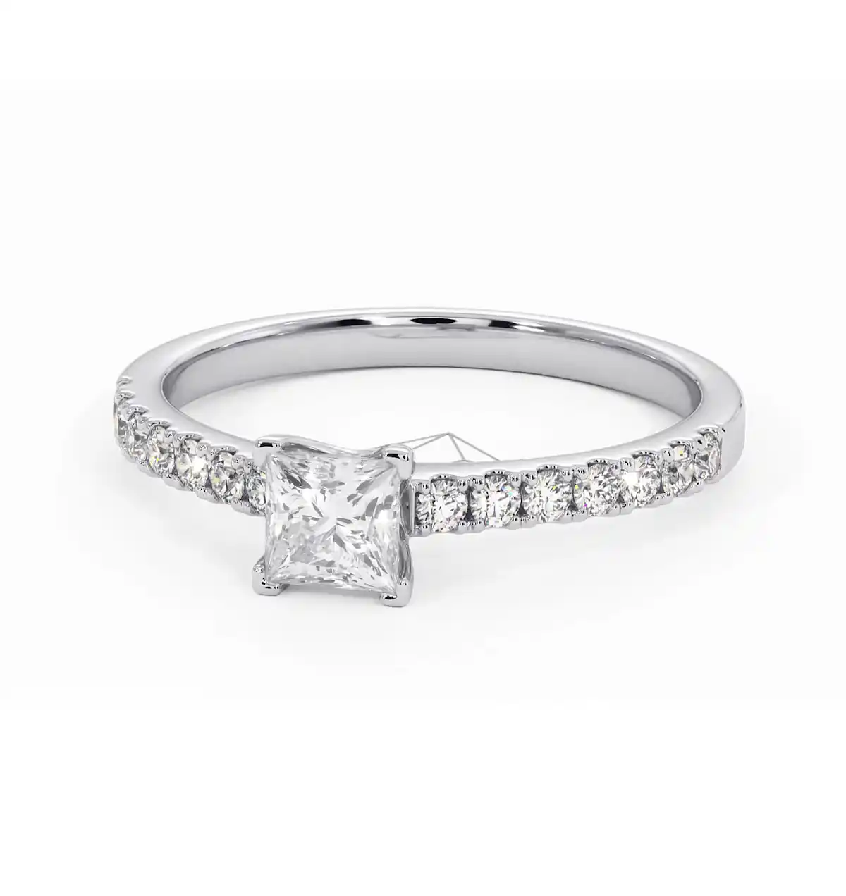 Katerina Princess Diamond Engagement Ring Platinum 0.85ct G/SI2