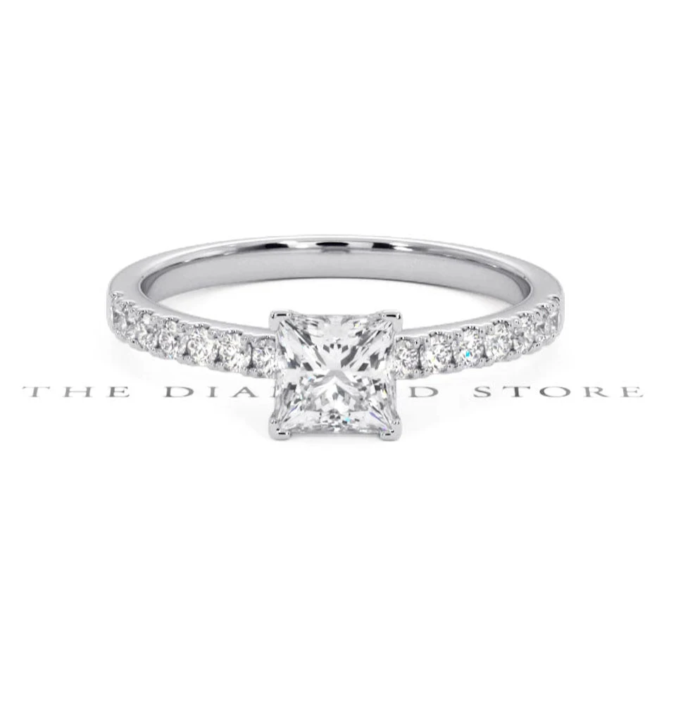 Katerina GIA Princess Diamond Engagement Ring 18KW Gold 1.15ct G/SI2