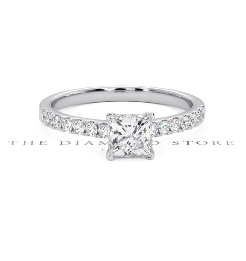 Katerina GIA Princess Diamond Engagement Ring 18KW Gold 1.15ct G/SI2