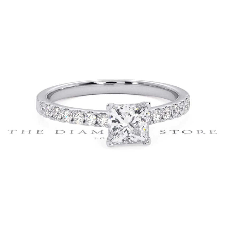 Katerina GIA Princess Diamond Engagement Ring 18KW Gold 1.15ct G/SI2