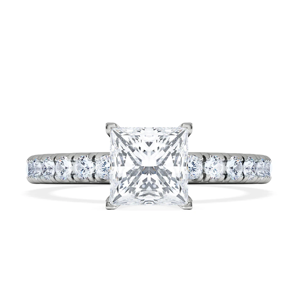 Katerina Lab Princess Diamond Engagement Ring 18KW Gold 1.55ct F/VS1