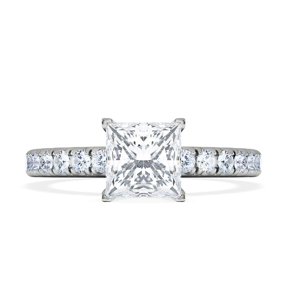 Katerina GIA Princess Diamond Engagement Ring 18KW Gold 1.55ct G/SI2