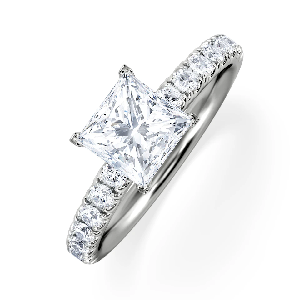 Katerina GIA Princess Diamond Engagement Ring Platinum 1.55ct G/SI2
