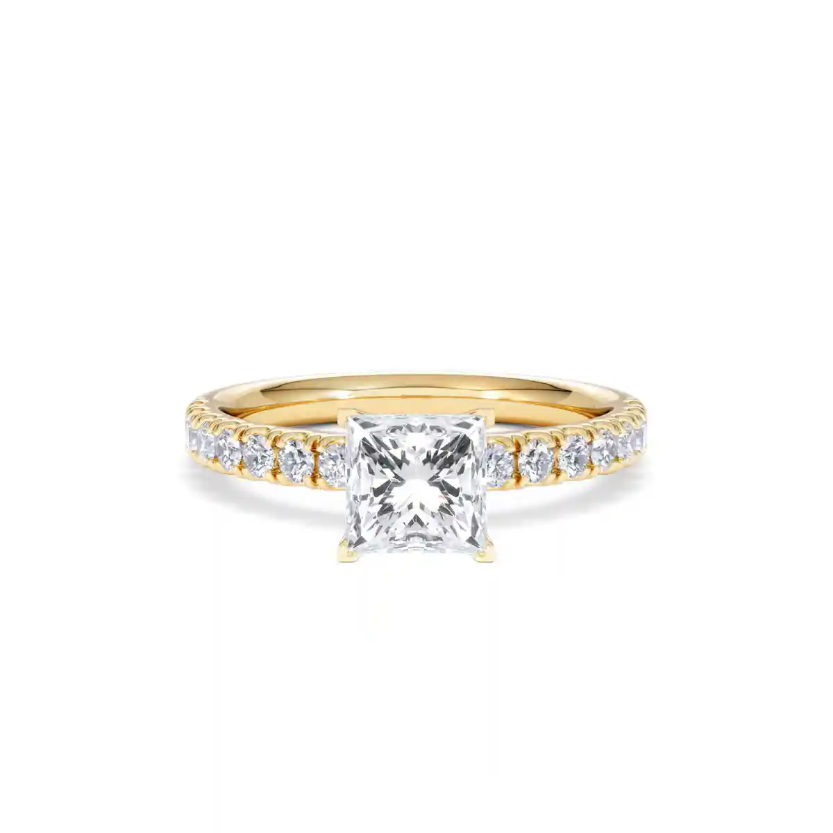 2.10ct Katerina Lab Princess Diamond Engagement Ring 18K Gold F/VS1