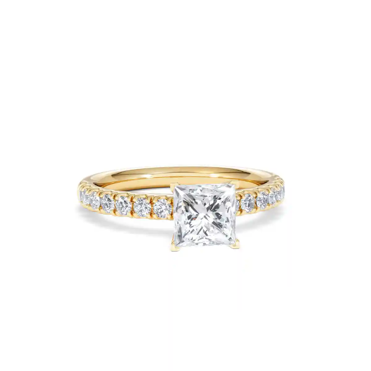 2.10ct Katerina Lab Princess Diamond Engagement Ring 18K Gold F/VS1