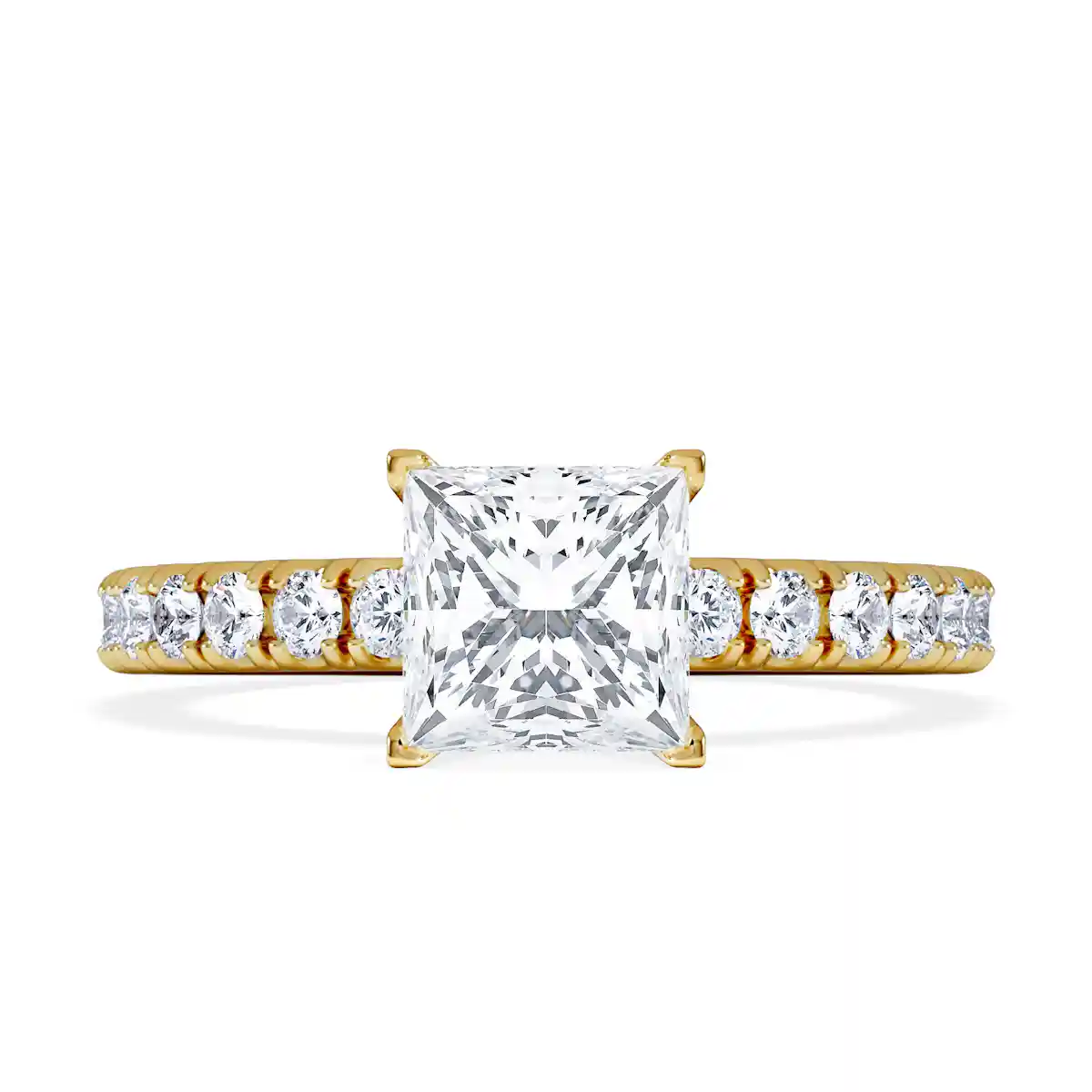 Katerina GIA Princess Diamond Engagement Ring 18K Gold 1.55ct G/SI2