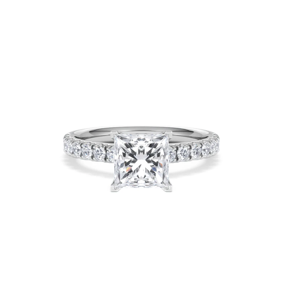 2.10ct Katerina Lab Princess Diamond Engagement Ring 18KW Gold F/VS1