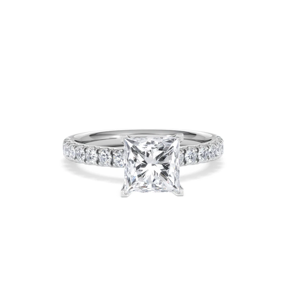 2.10ct Katerina Lab Princess Diamond Engagement Ring 18KW Gold F/VS1