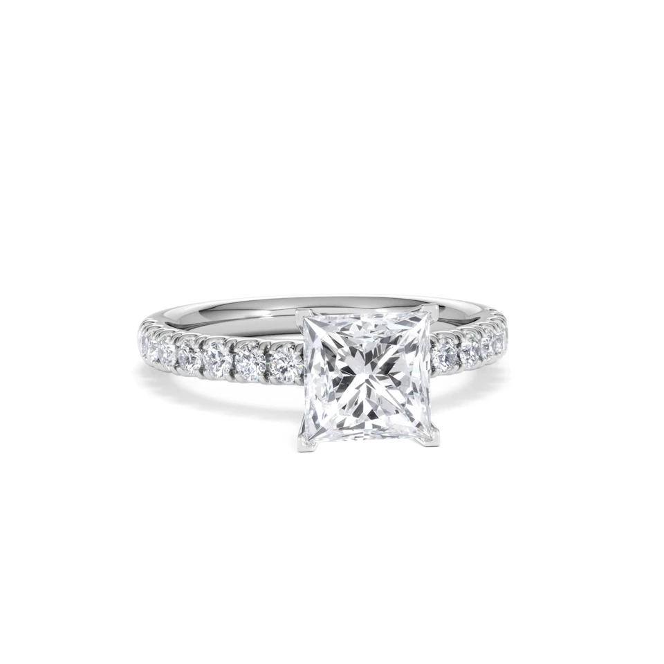 2.10ct Katerina Lab Princess Diamond Engagement Ring 18KW Gold F/VS1