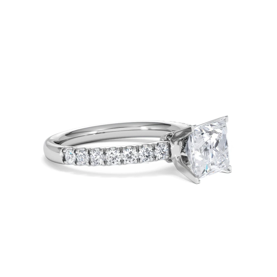 2.10ct Katerina Lab Princess Diamond Engagement Ring 18KW Gold F/VS1