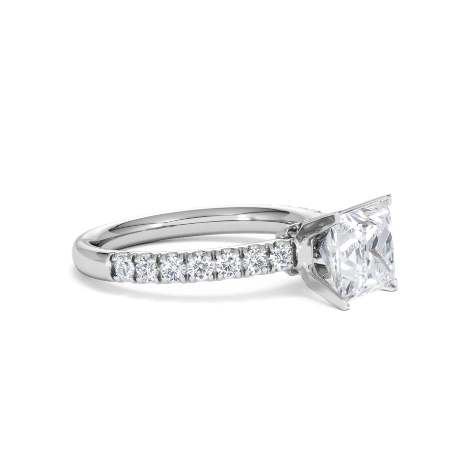 2.10ct Katerina Lab Princess Diamond Engagement Ring 18KW Gold F/VS1