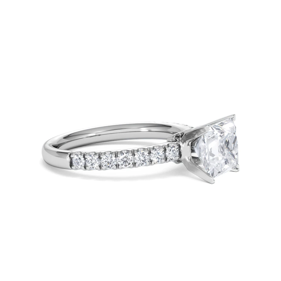 2.10ct Katerina Lab Princess Diamond Engagement Ring 18KW Gold F/VS1