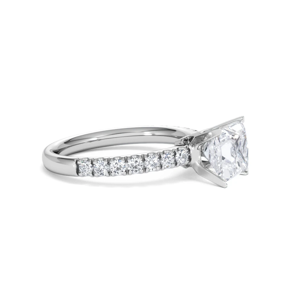 2.10ct Katerina Lab Princess Diamond Engagement Ring 18KW Gold F/VS1