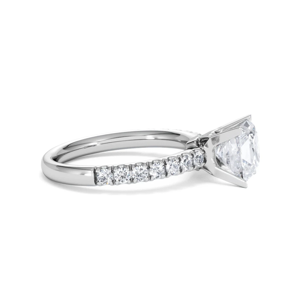 2.10ct Katerina Lab Princess Diamond Engagement Ring 18KW Gold F/VS1