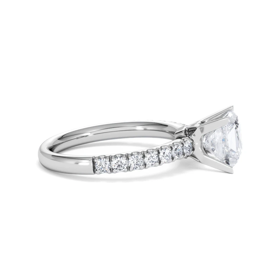 2.10ct Katerina Lab Princess Diamond Engagement Ring 18KW Gold F/VS1
