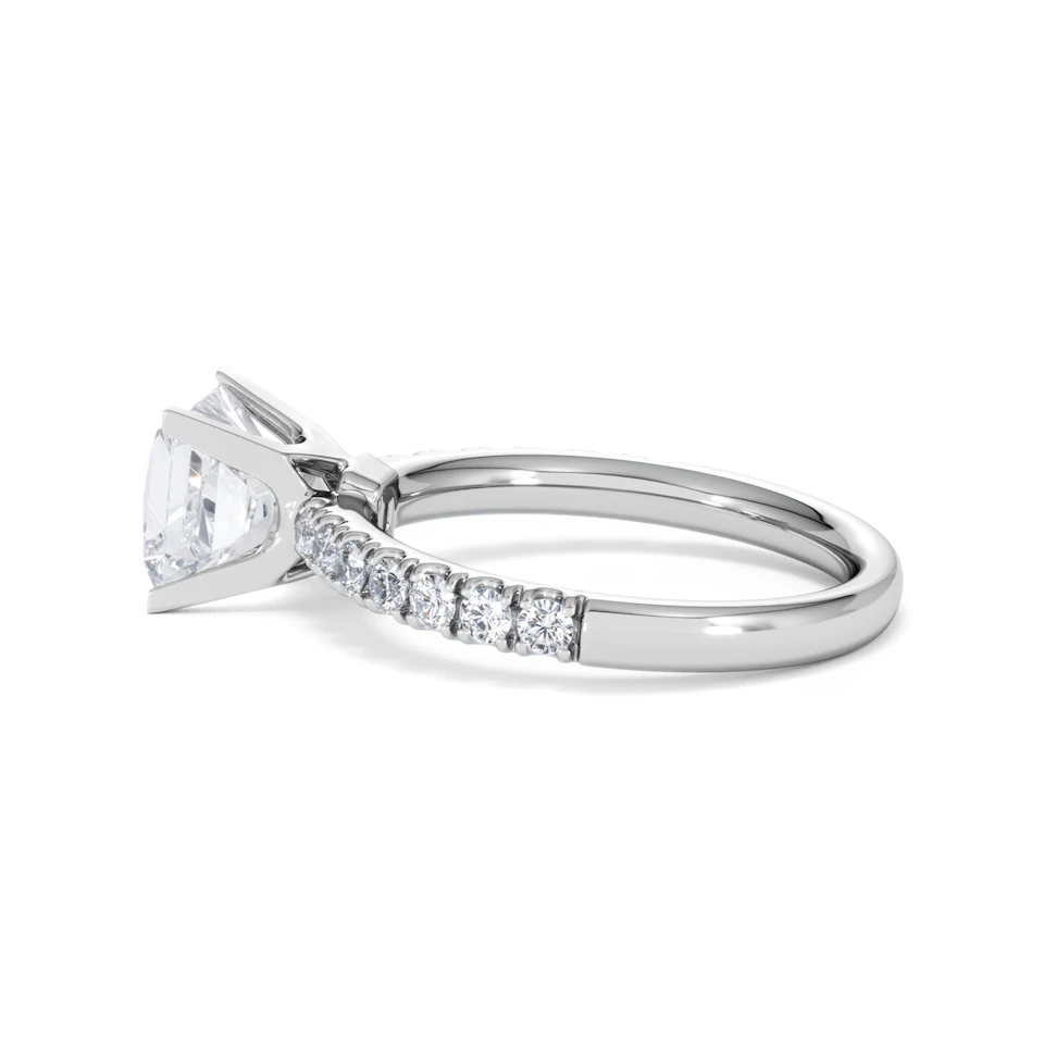 2.10ct Katerina Lab Princess Diamond Engagement Ring 18KW Gold F/VS1