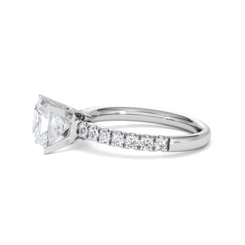 2.10ct Katerina Lab Princess Diamond Engagement Ring 18KW Gold F/VS1