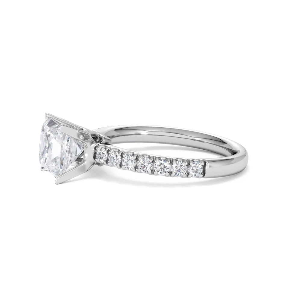 2.10ct Katerina Lab Princess Diamond Engagement Ring 18KW Gold F/VS1