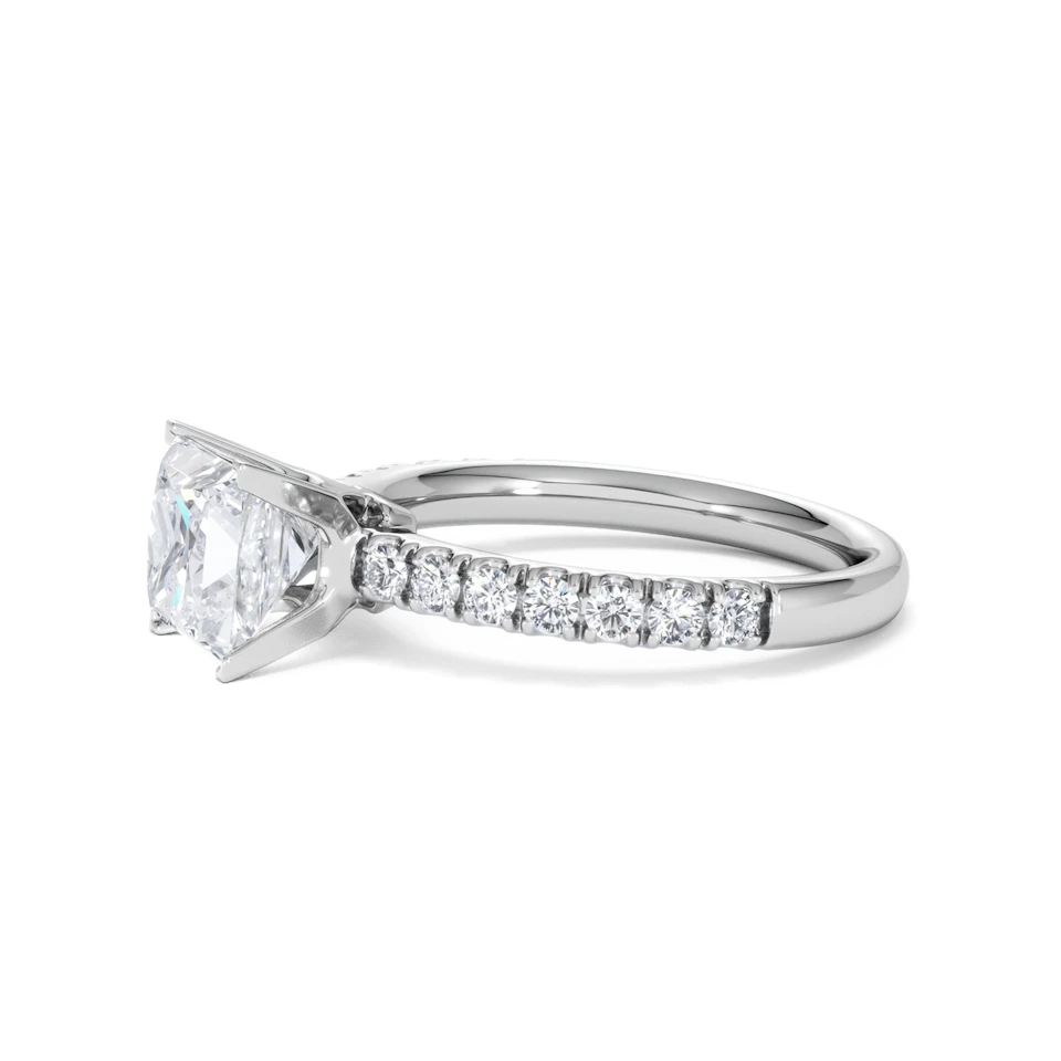 2.10ct Katerina Lab Princess Diamond Engagement Ring 18KW Gold F/VS1