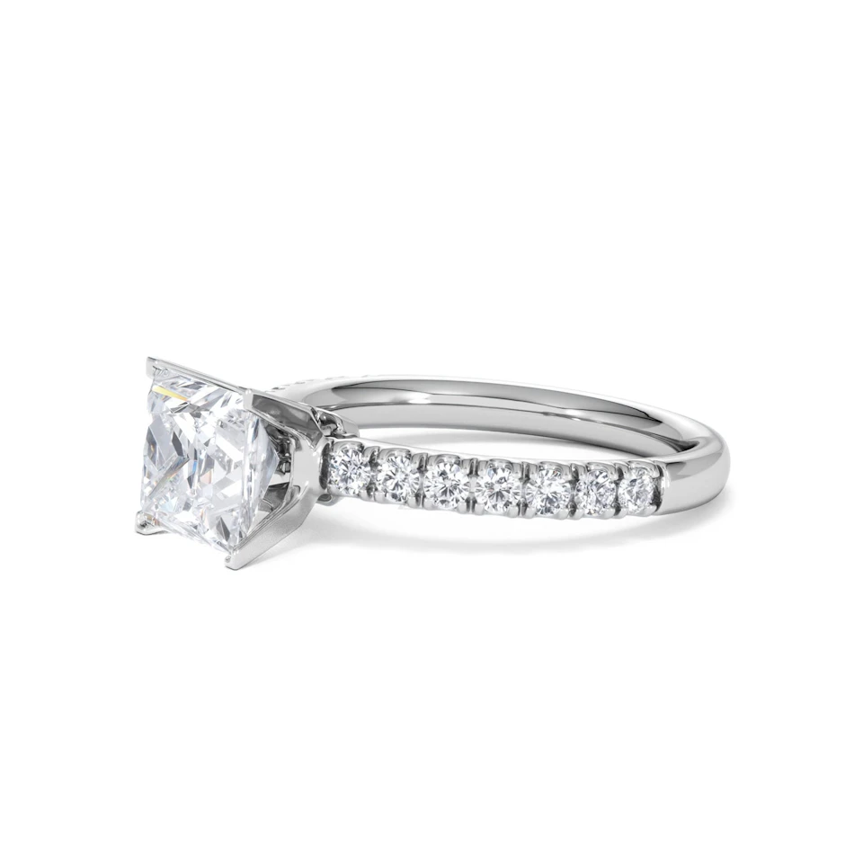 2.10ct Katerina Lab Princess Diamond Engagement Ring 18KW Gold F/VS1