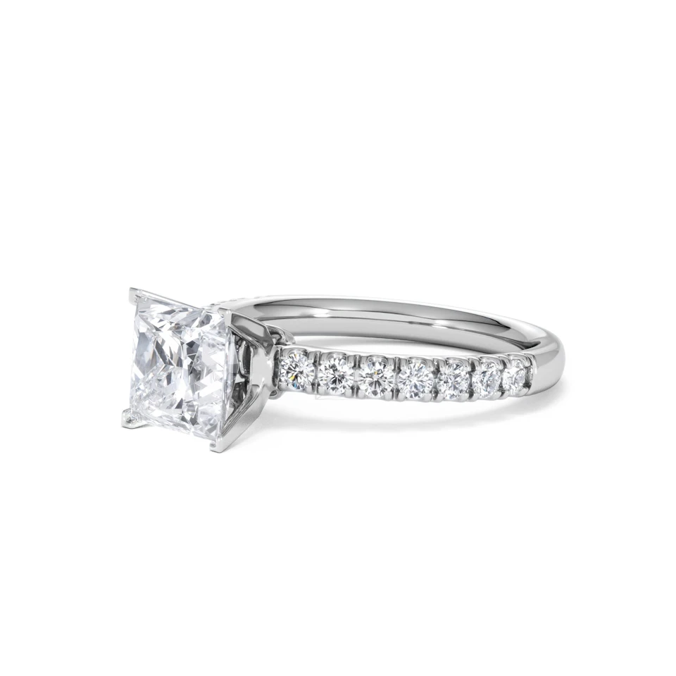 2.10ct Katerina Lab Princess Diamond Engagement Ring 18KW Gold F/VS1