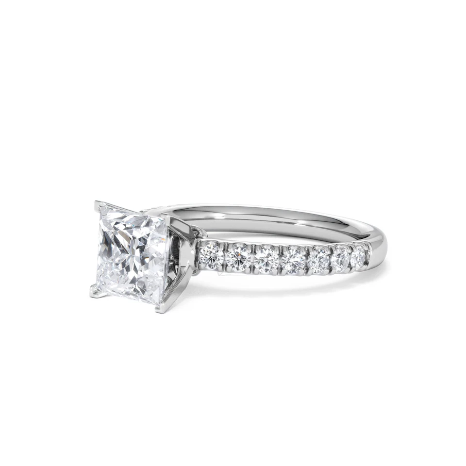 2.10ct Katerina Lab Princess Diamond Engagement Ring 18KW Gold F/VS1
