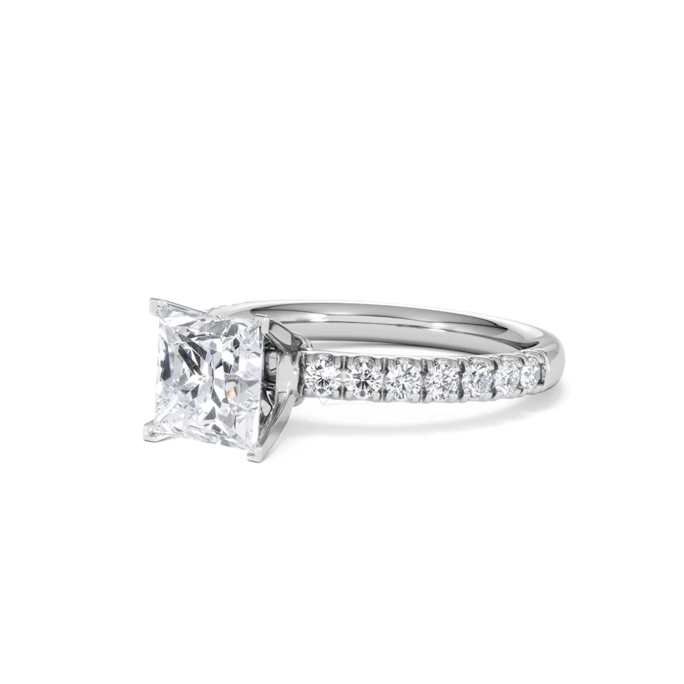 2.10ct Katerina Lab Princess Diamond Engagement Ring 18KW Gold F/VS1