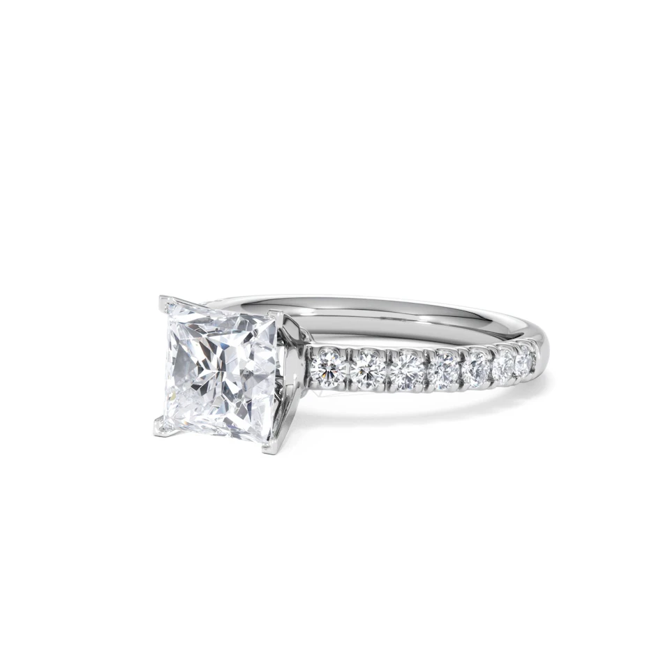 2.10ct Katerina Lab Princess Diamond Engagement Ring 18KW Gold F/VS1