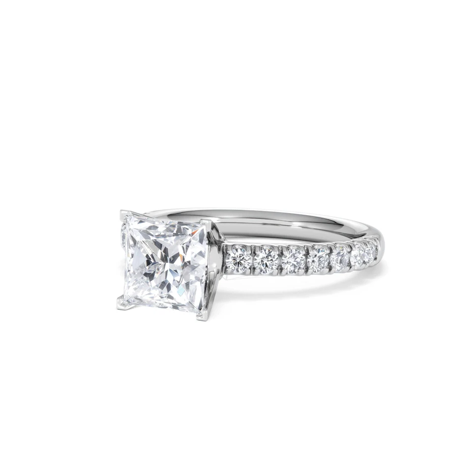 2.10ct Katerina Lab Princess Diamond Engagement Ring 18KW Gold F/VS1