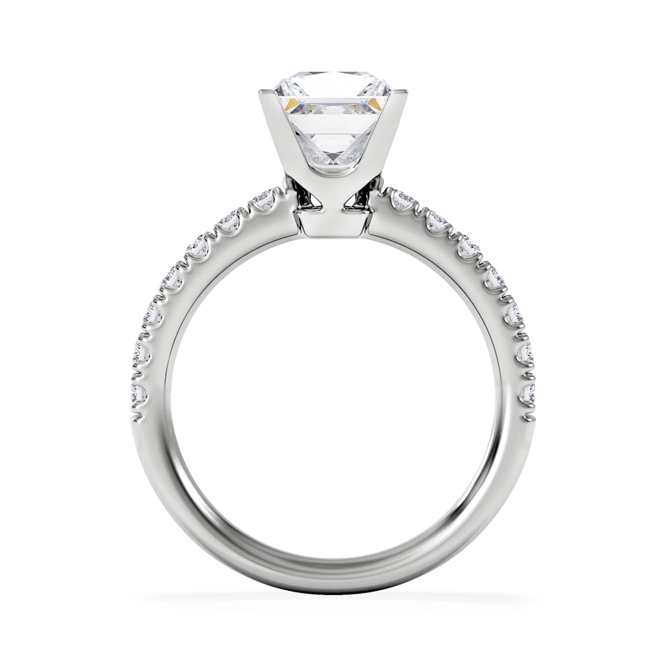 2.10ct Katerina Lab Princess Diamond Engagement Ring 18KW Gold F/VS1