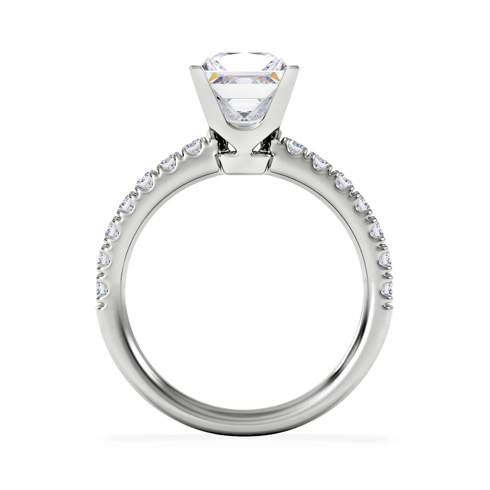 2.10ct Katerina Lab Princess Diamond Engagement Ring Platinum F/VS1