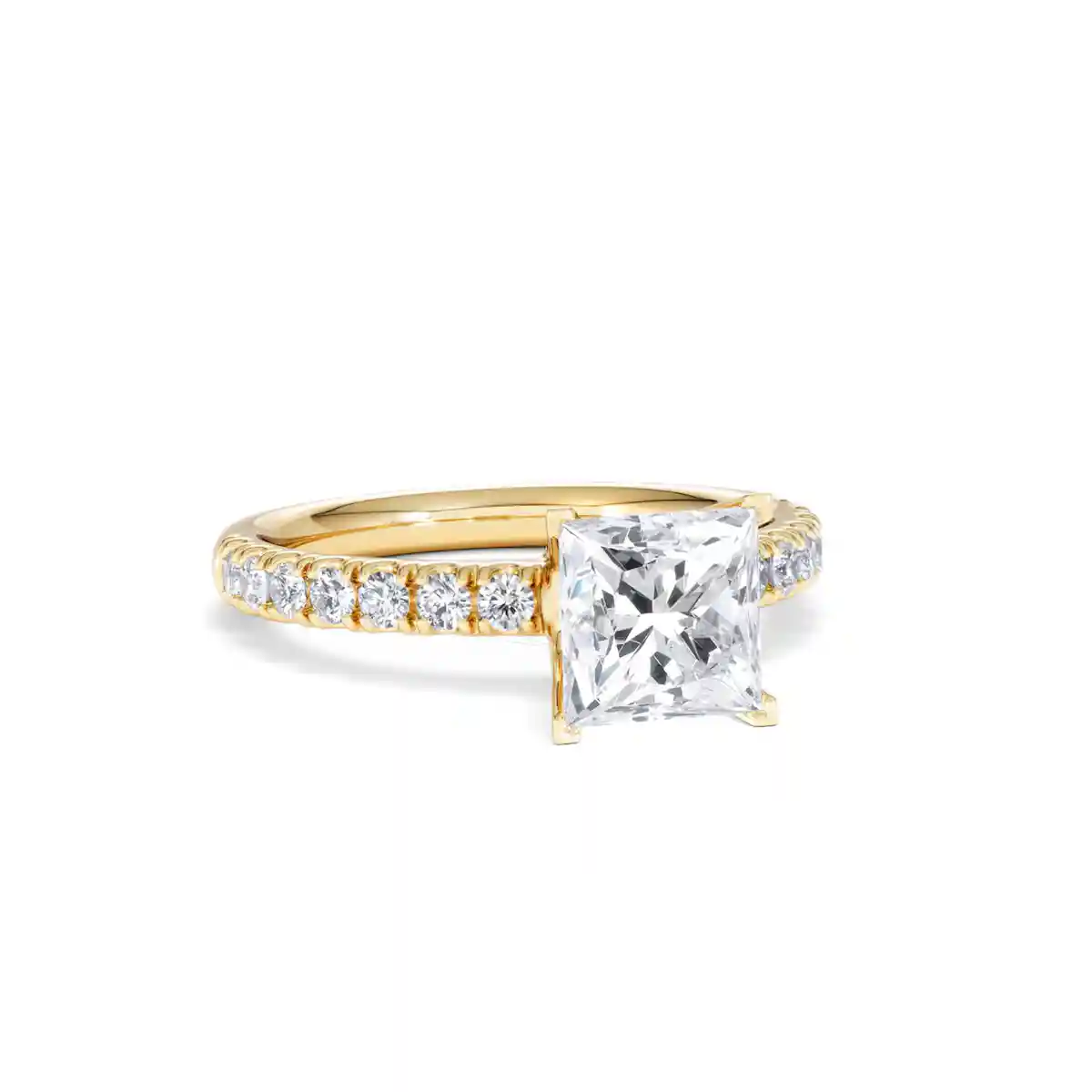 2.10ct Katerina Lab Princess Diamond Engagement Ring 18K Gold F/VS1