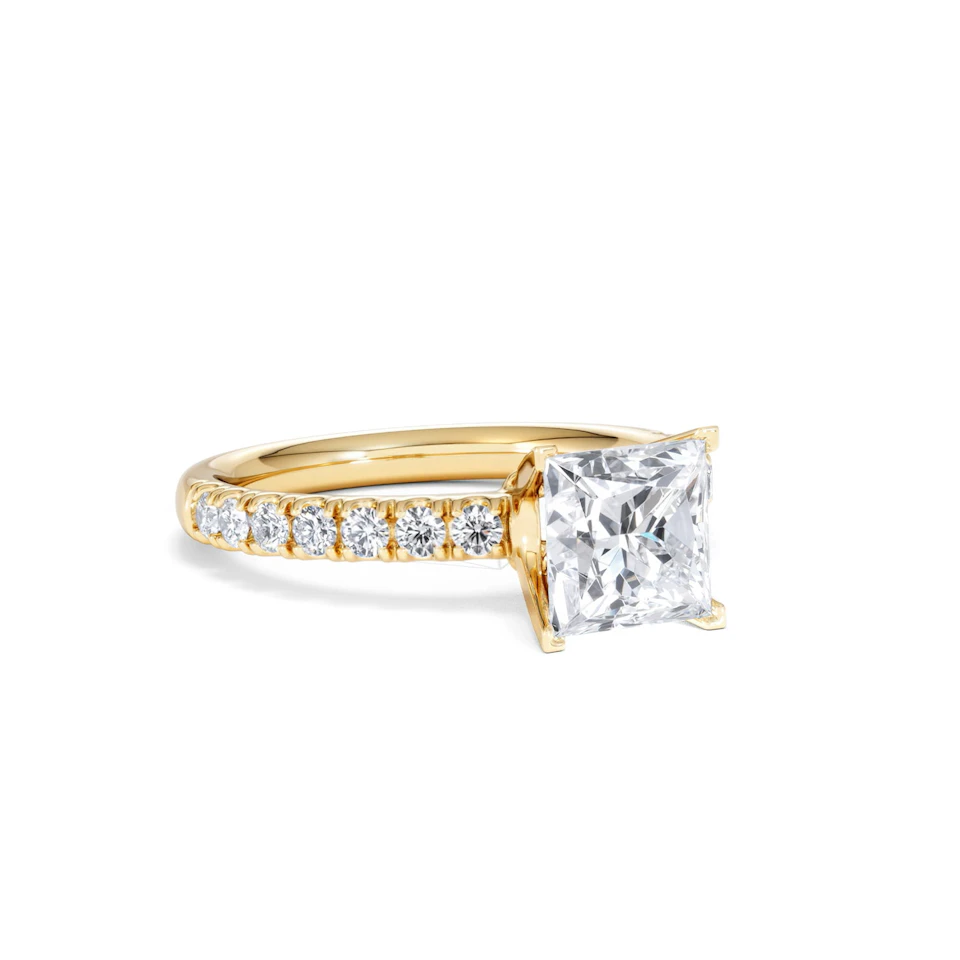2.10ct Katerina Lab Princess Diamond Engagement Ring 18K Gold F/VS1