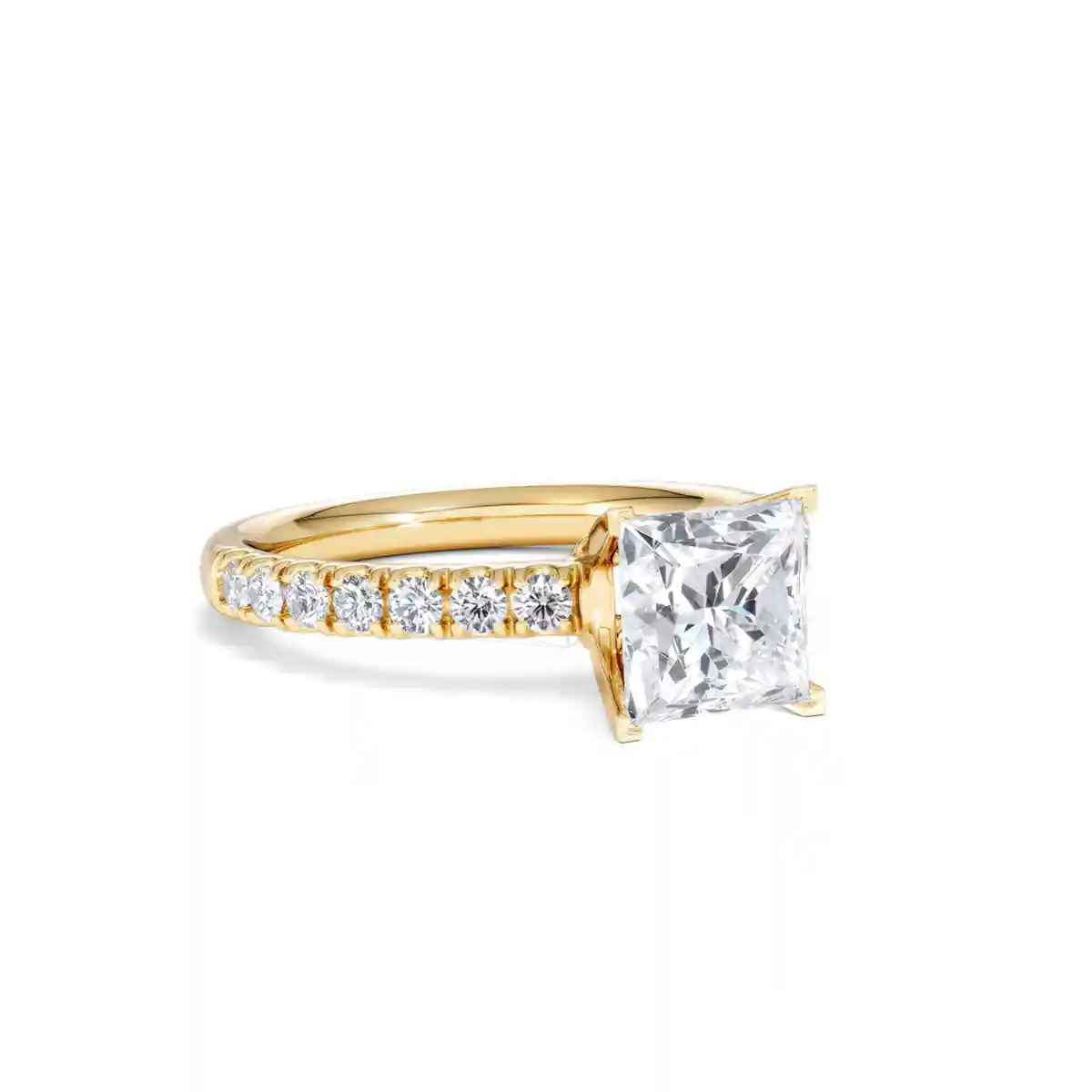 2.10ct Katerina Lab Princess Diamond Engagement Ring 18K Gold F/VS1