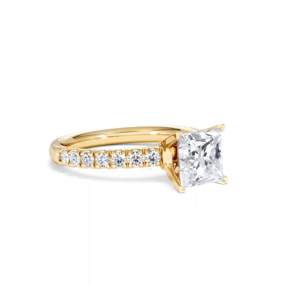 2.10ct Katerina Lab Princess Diamond Engagement Ring 18K Gold F/VS1