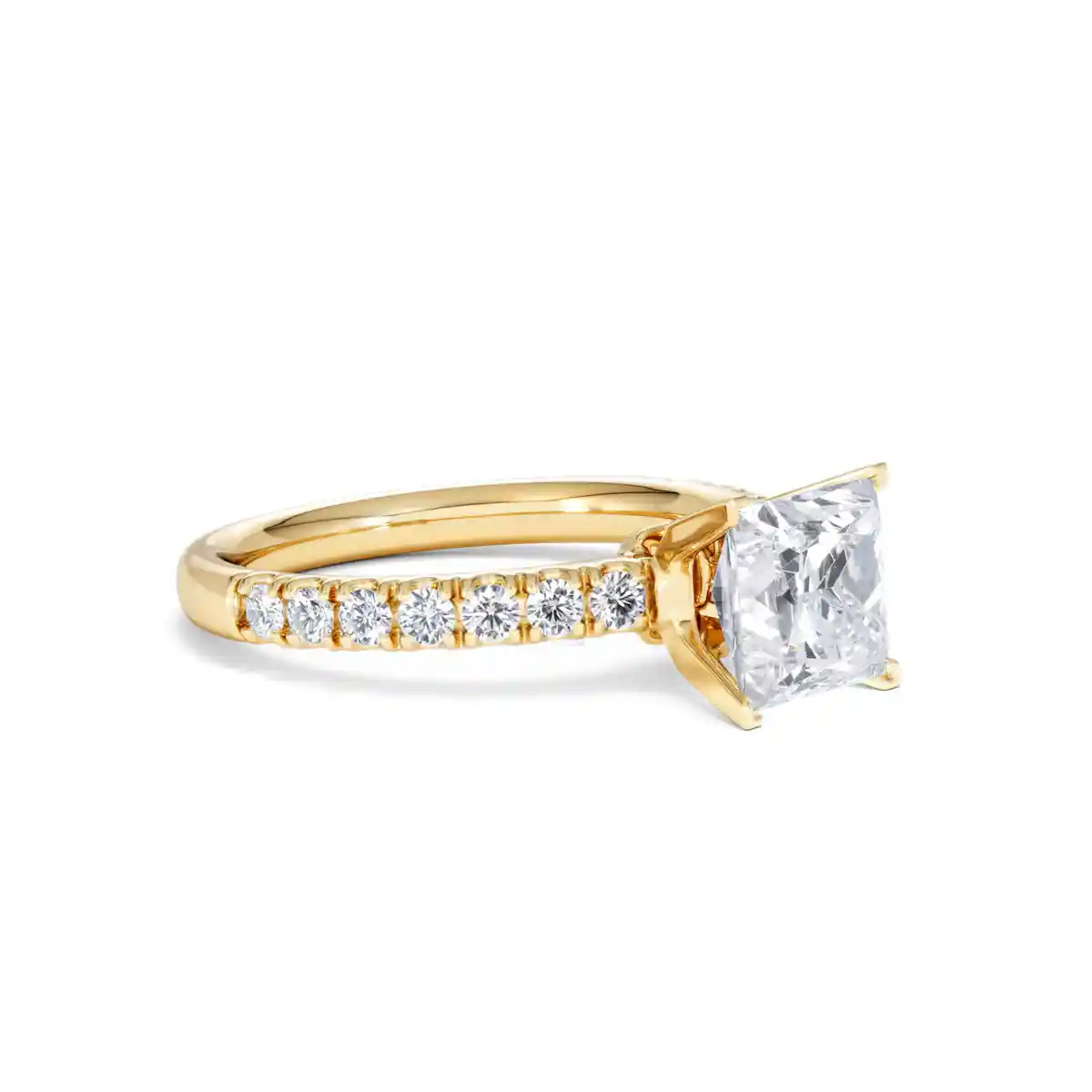 2.10ct Katerina Lab Princess Diamond Engagement Ring 18K Gold F/VS1