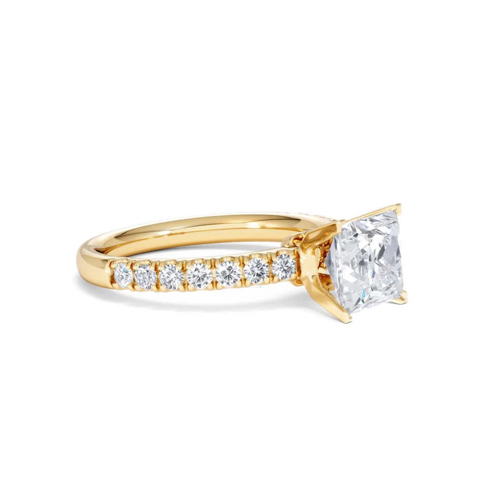 2.10ct Katerina Lab Princess Diamond Engagement Ring 18K Gold F/VS1
