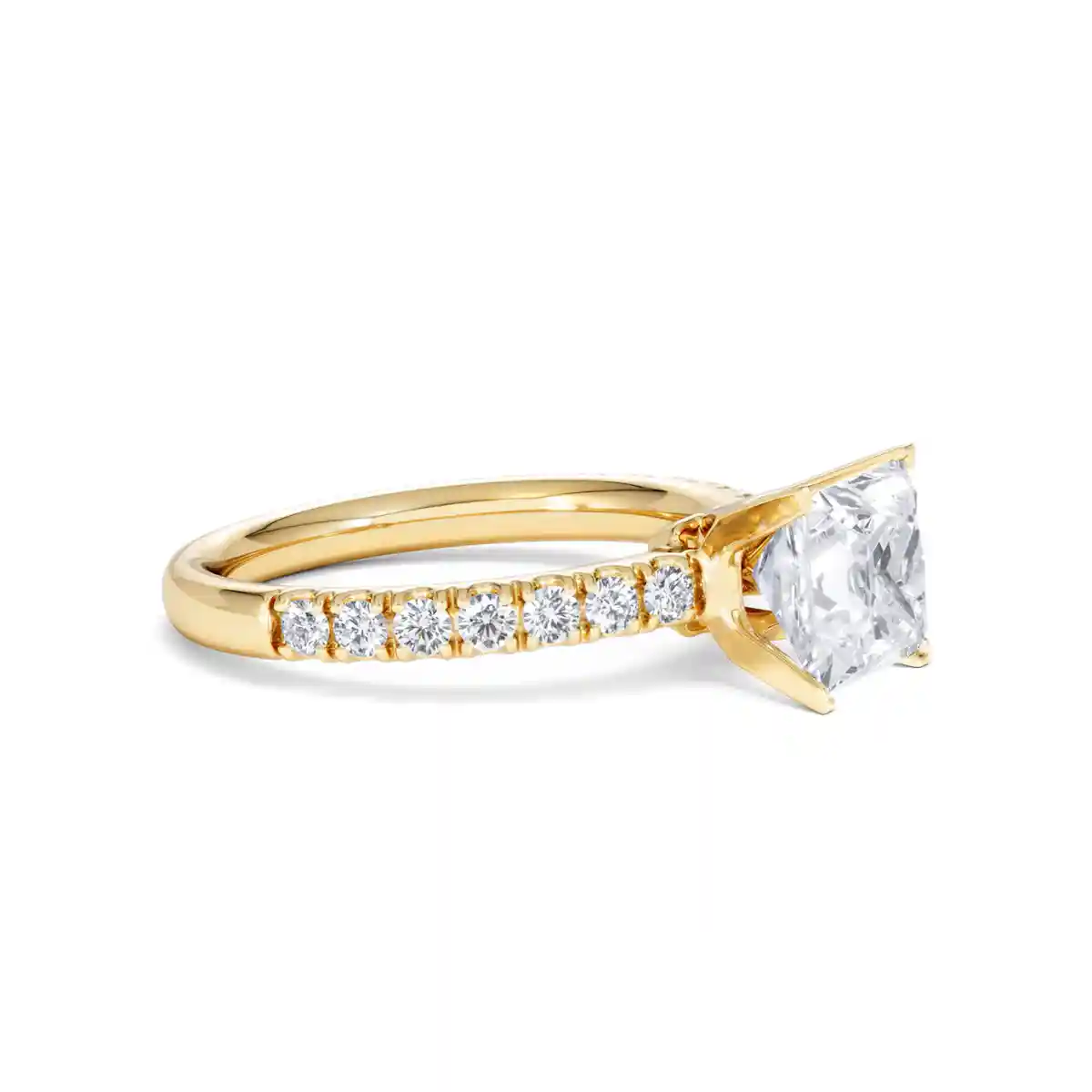 2.10ct Katerina Lab Princess Diamond Engagement Ring 18K Gold F/VS1
