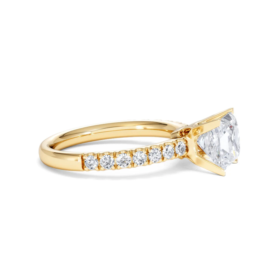 2.10ct Katerina Lab Princess Diamond Engagement Ring 18K Gold F/VS1