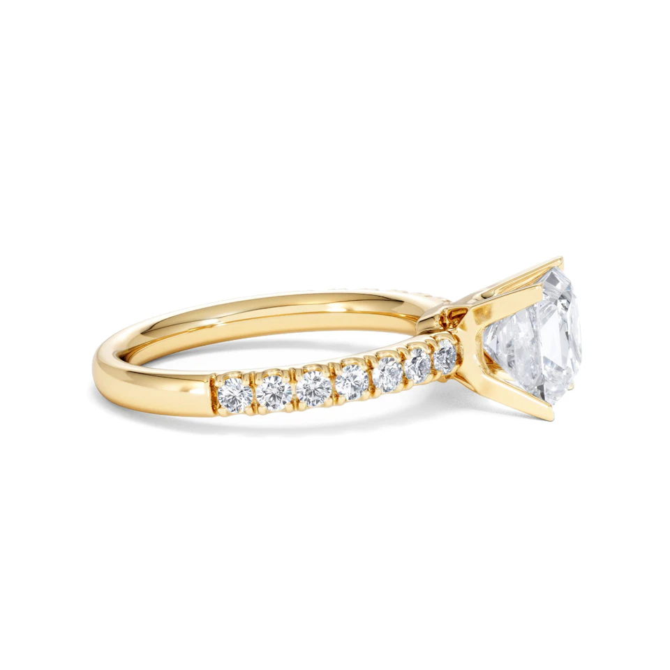 2.10ct Katerina Lab Princess Diamond Engagement Ring 18K Gold F/VS1