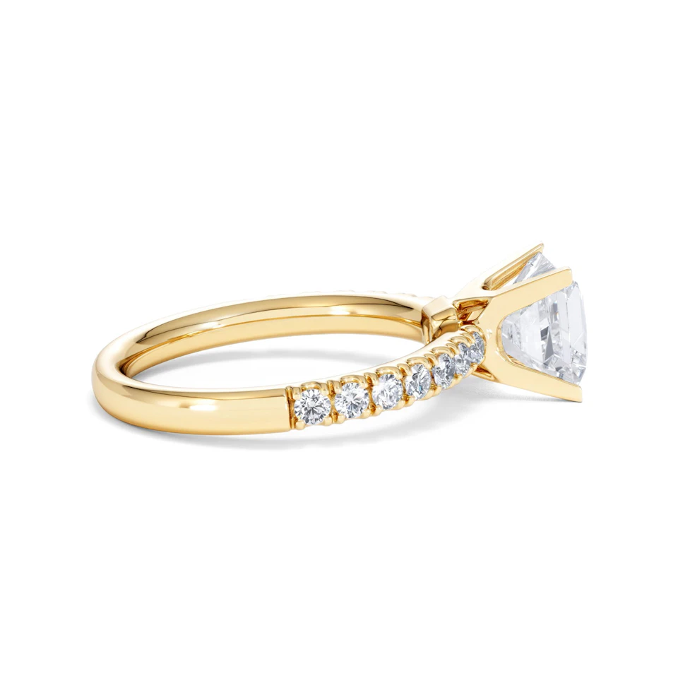 2.10ct Katerina Lab Princess Diamond Engagement Ring 18K Gold F/VS1