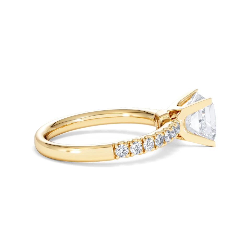 2.10ct Katerina Lab Princess Diamond Engagement Ring 18K Gold F/VS1