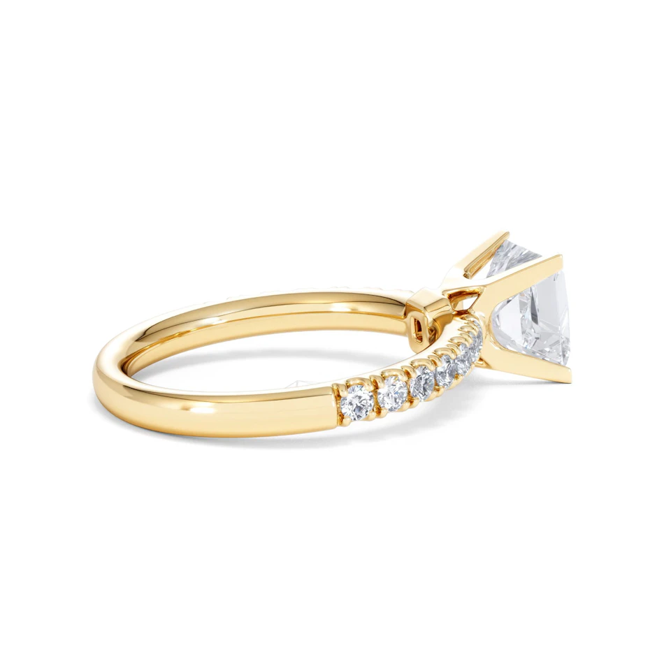 2.10ct Katerina Lab Princess Diamond Engagement Ring 18K Gold F/VS1